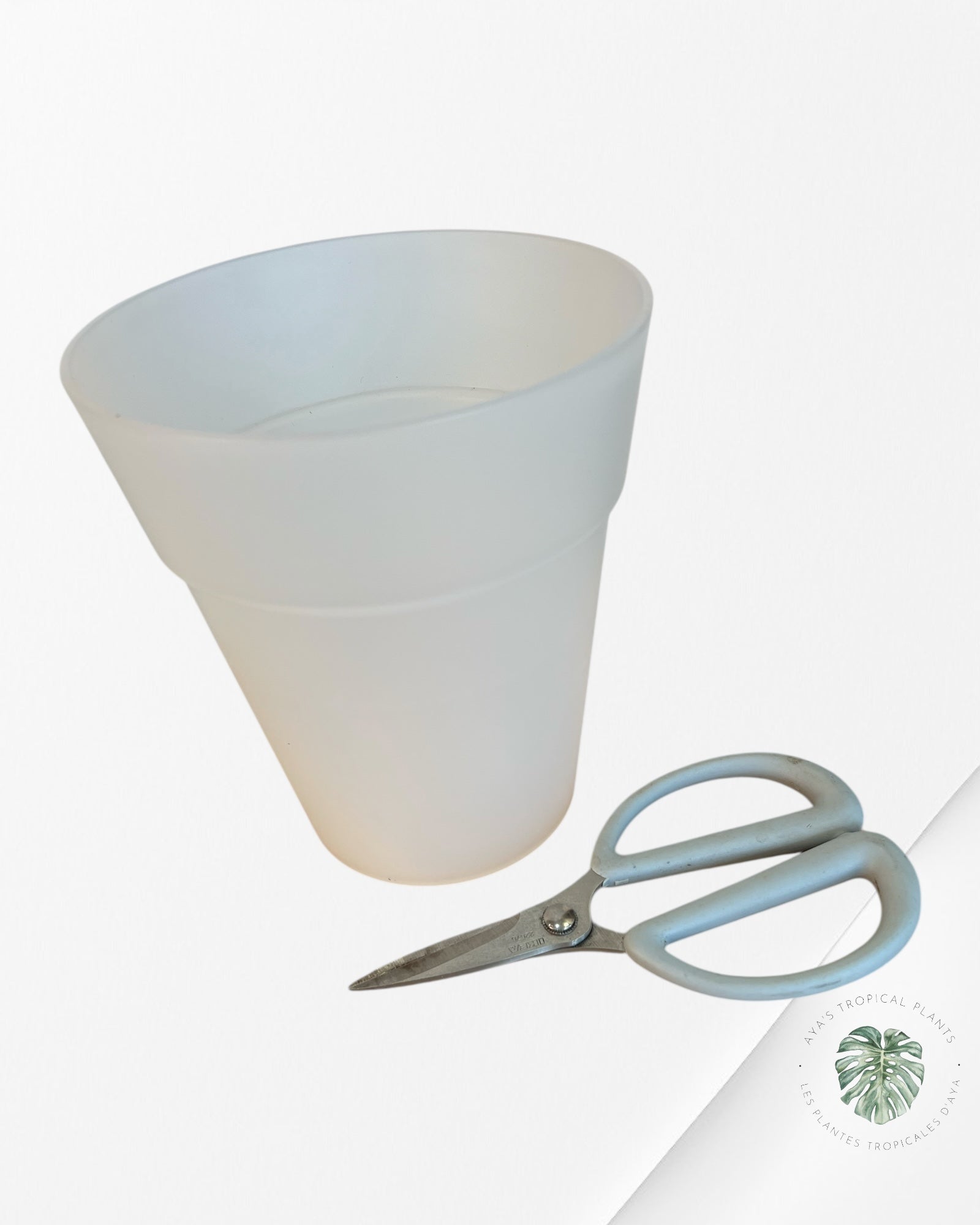 12,5 cm - Semi-Transparent Plastic Orchid Pot