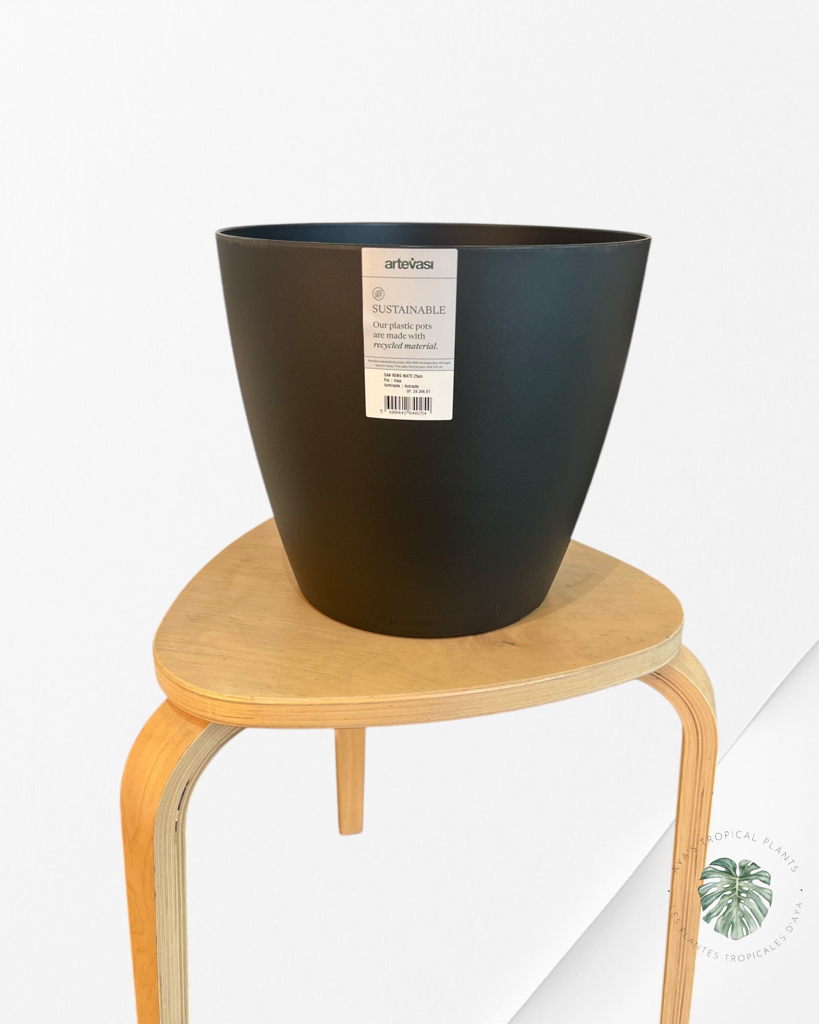 Plant pot (cache pot) 25cm black mate