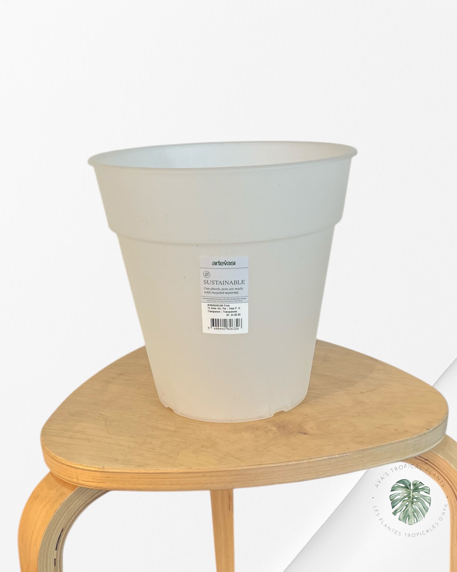 21 cm - Semi-Transparent Plastic Orchid Pot
