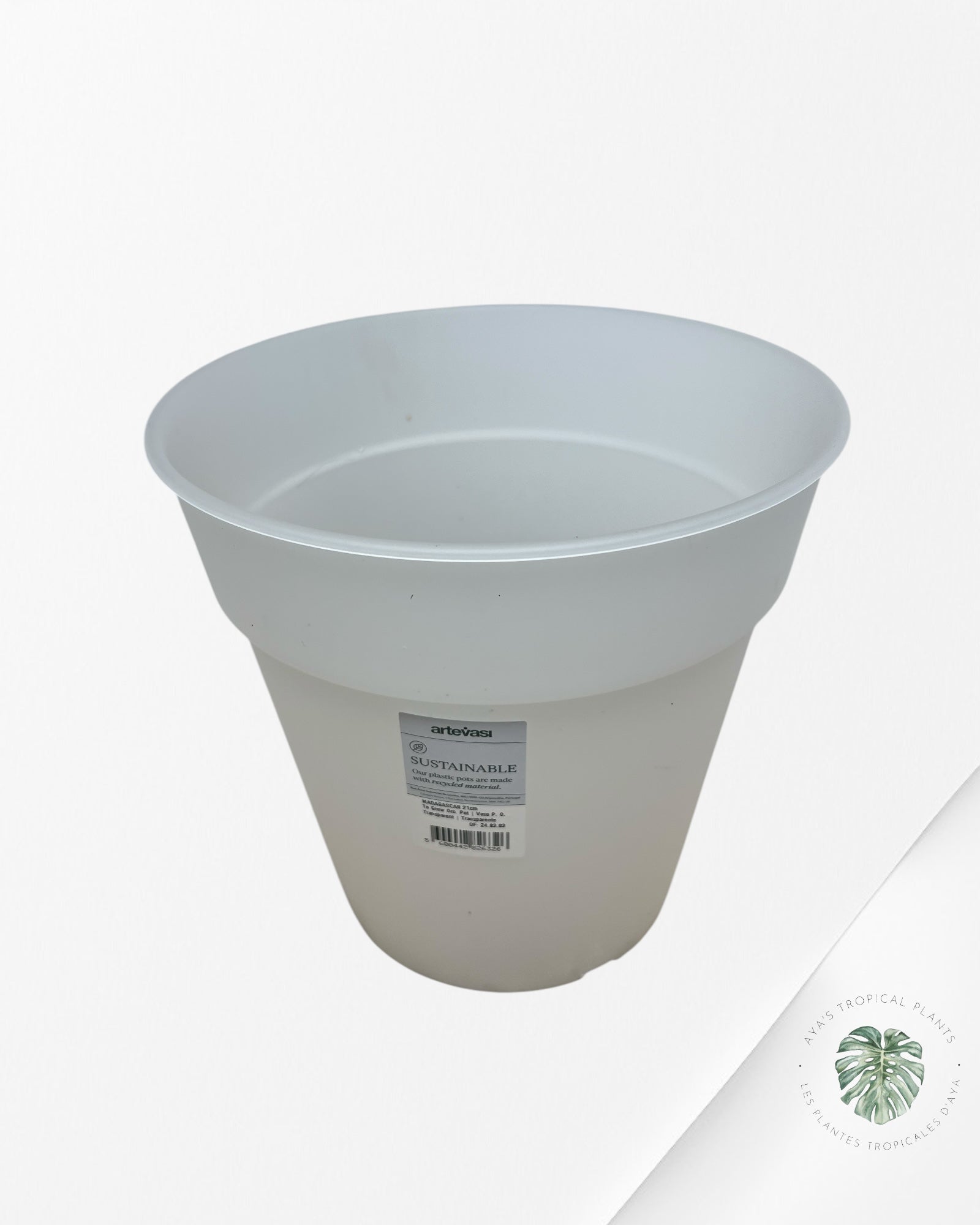 21 cm - Semi-Transparent Plastic Orchid Pot