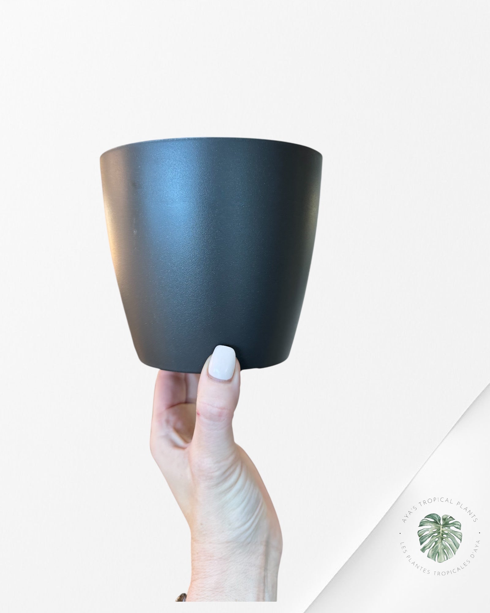 Cache-pot 14 cm noir mat